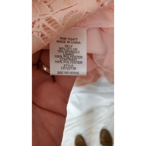 Nsr Size Xs Pink Floral Lace Mini Dress Nwt - Picture 4 of 6